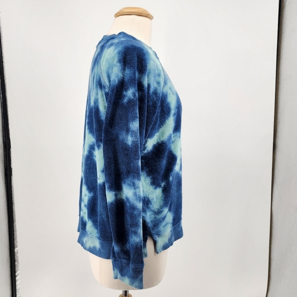 American Eagle Soft & Sexy Terry Pullover Sweatshirt Tie-dye Crew Neck Blue XL - Picture 3 of 10